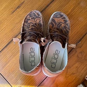 Hey Dude Wendy Ranch Saddle Brown shoes, size 6.5, worn 1 time.